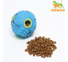 Квакающий мяч для собак, жёсткий, 7.5 см, голубой