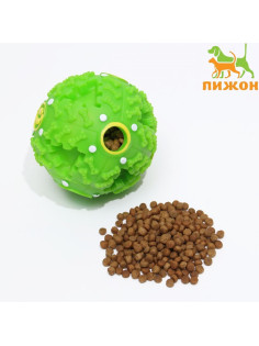 Квакающий мяч для собак большой, жёсткий, 9.5 см, зелёный
