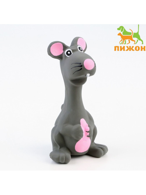 Игрушка для собак «Мышь», 10 см, пищащая, латекс, серая