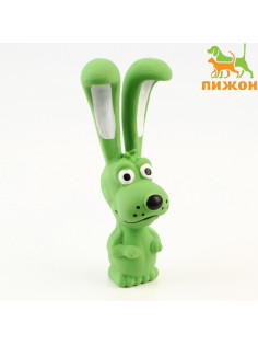 Игрушка для собак «Собачка», 17 см, пищащая, латекс, зелёная