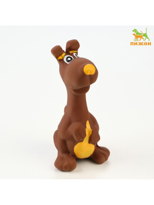 Игрушка для собак «Бобик», 11 см, пищащая, латекс, коричневая