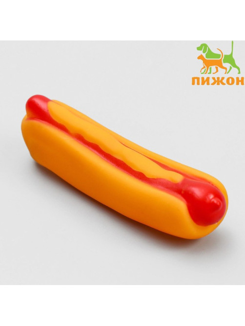 Игрушка пищащая «Хотдог» для собак, 13.5 см