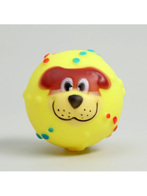 Игрушка для собак «Мяч Джим», 6 см, пищащая, винил, жёлтый