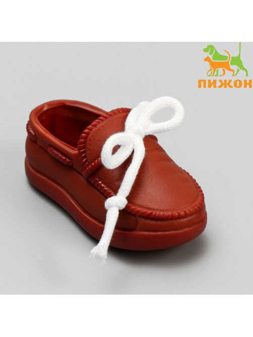 Игрушка с канатом «Мокасины», 13 см, тёмно-коричневая