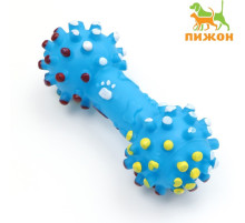 Игрушка пищащая увеличенная «Гантель с лапками» для собак, 16.5×6 см, голубая