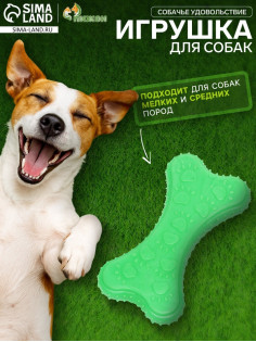 Жевательная игрушка для собак «Собачье удовольствие», 10.5 см, суперпрочная, зелёная