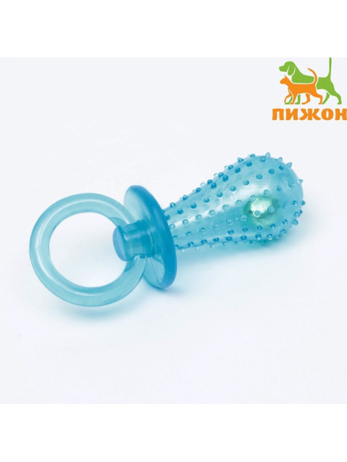 Игрушка жевательная «Соска» прозрачная, PP, 9.5 см, синяя