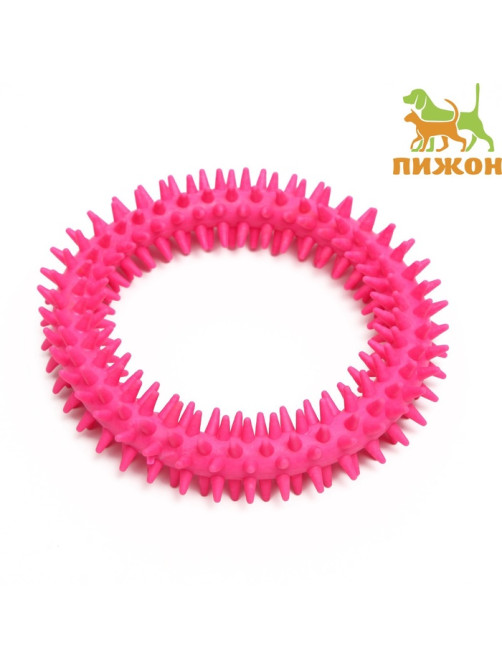 Игрушка для собак «Кольцо с шипами», 12.5 см, розовая
