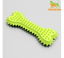 Игрушка жевательная литая «Кость с шипами», 15×6×2.5 см, салатовая