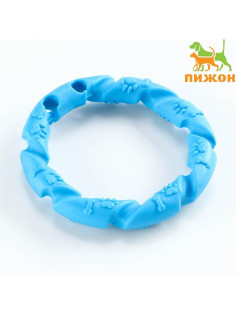 Жевательная игрушка для собак «Витое кольцо», 11.5 см, голубая