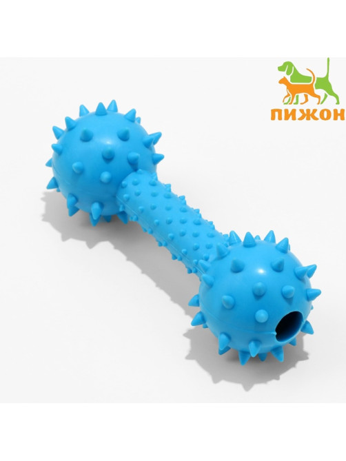 Жевательная игрушка для собак «Грозная гантель», 15×5 см, синяя