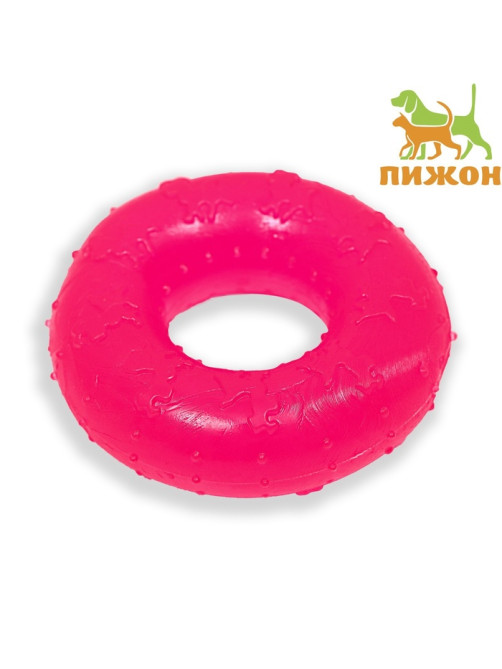 Жевательная игрушка для собак «Кольцо», 6.7×2 см, прозрачная, PP, розовая