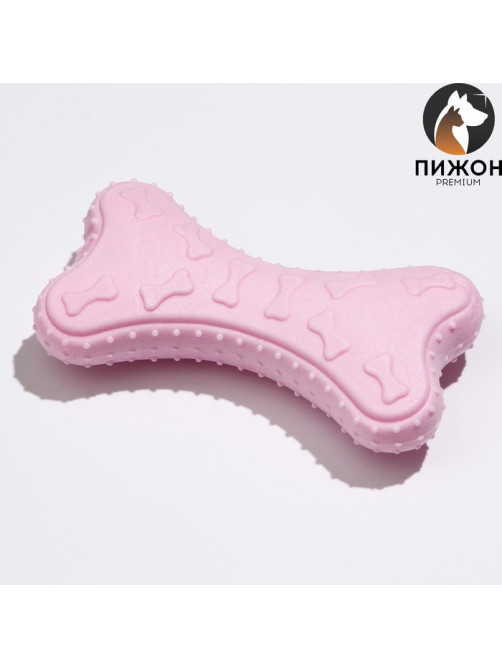 Плавающая игрушка для собак Пижон Premium «Косточки», 10.5×5.5×2 см, вспененный TPR, розовая
