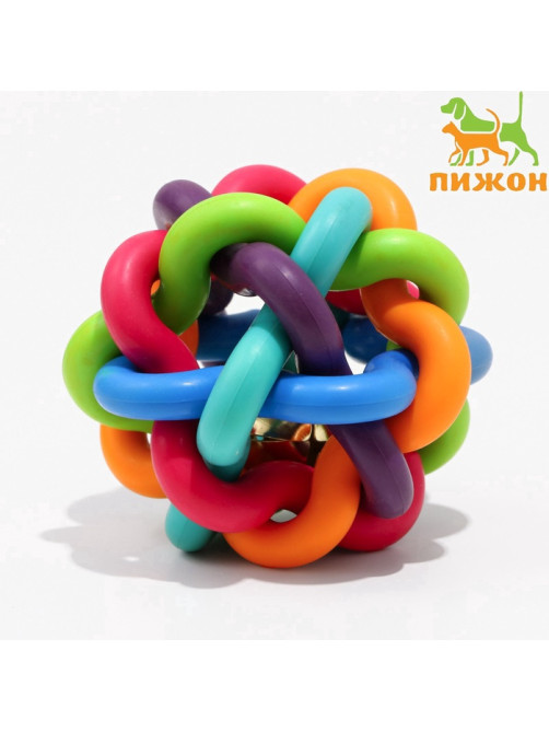 Мяч для собак «Молекула», 7 см, с бубенчиком, МИКС