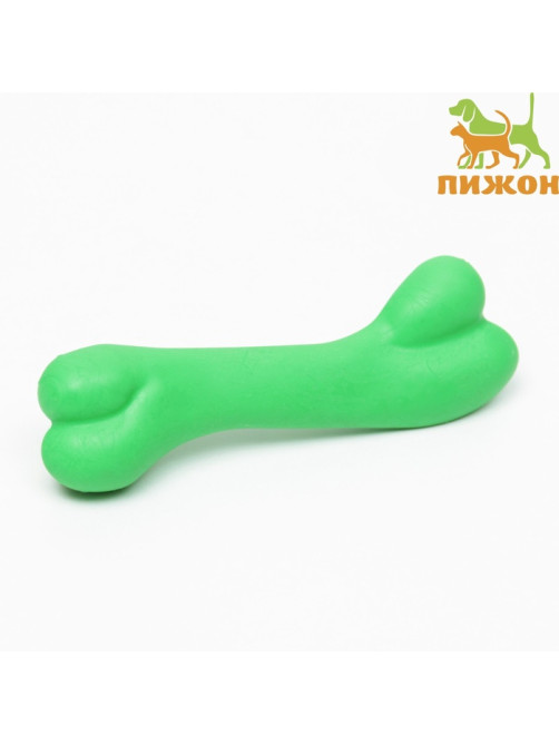 Жевательная игрушка для собак «Косточка классическая», 12.3 см, TPR, зелёная