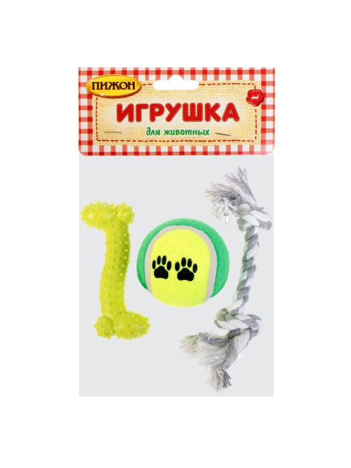 Набор игрушек для собак, 3 шт., цвет МИКС