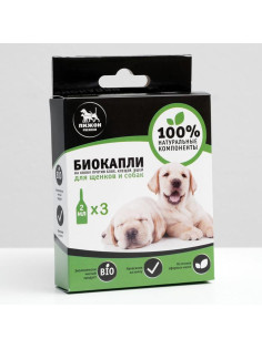 Био капли для собак от блох и клещей «ПИЖОН Premium», до 40 кг, 3×2 мл