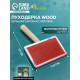 Пуходёрка большая Wood, 12×19 см, широкая, с каплями, длинная деревянная ручка