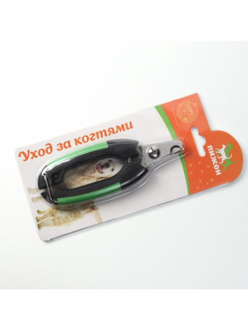 Когтерез боковой малый, с закругленными резиновыми ручками, отверстие 8 мм, чёрный, зелёный