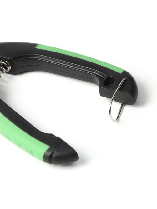 Когтерез боковой малый, с закругленными резиновыми ручками, отверстие 8 мм, чёрный, зелёный