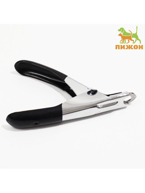 Когтерез-гильотина, 12×7.5×1.4 см, с прорезиненными ручками, эконом, цвет МИКС