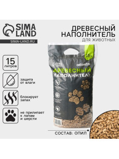 Наполнитель древесный Groomroom, 15 л