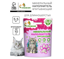 Наполнитель минеральный впитывающий «Пижон» для длинношерстных кошек, 10 л