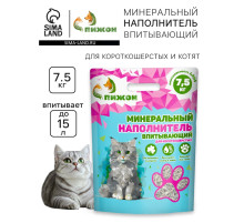 Наполнитель минеральный впитывающий «Пижон» для короткошерстных кошек, 15 л