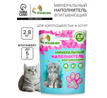 Наполнитель минеральный впитывающий «Пижон» для короткошерстных кошек, 5 л