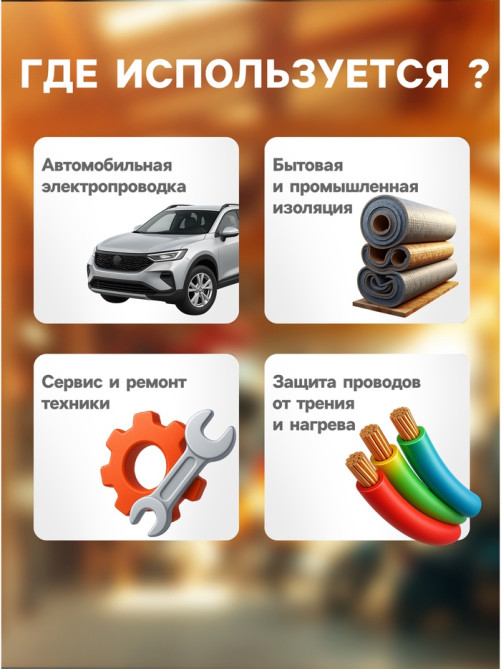 Клейкая лента Cartage, текстильная, термостойкая, 15 мм × 15 м