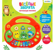 Обучающее пианино ZABIAKA «Весёлые зверята», световые эффекты, 7 режимов, 30 звуков, МИКС
