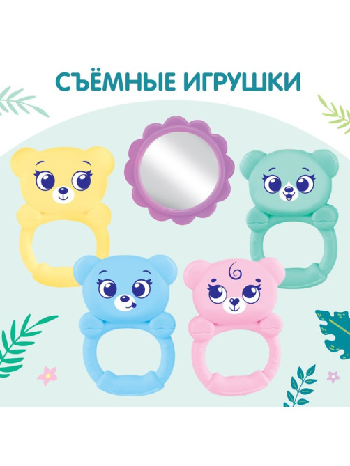 Музыкальный развивающий коврик с пианино, русская озвучка, световые эффекты, голубой ZABIAKA