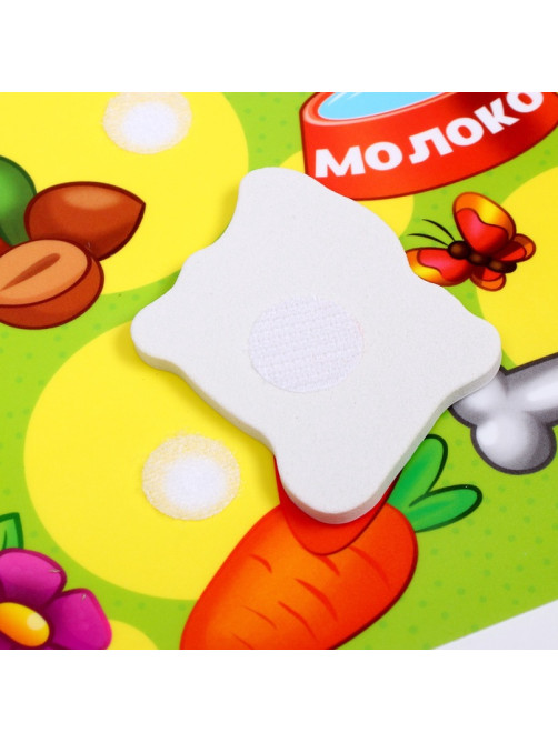 Игра на липучках «Кто что ест?» с мягкими деталями