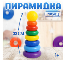 Пирамидка детская, 7 колец, с шаром