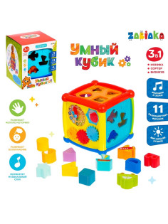 Развивающая игрушка ZABIAKA «Умный кубик», световые и звуковые эффекты