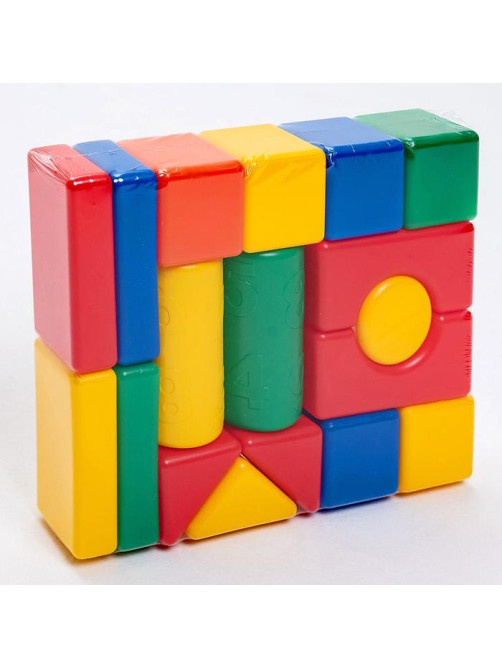 Кубики детские, пластиковые, цветные, 18 штук, 6×6 см