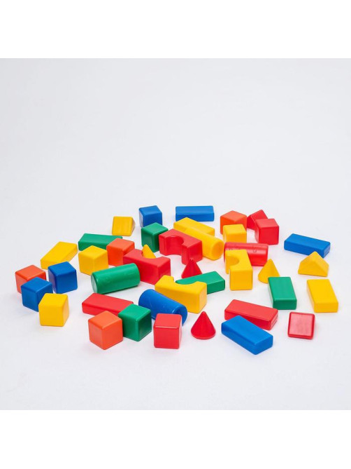 Кубики детские, пластиковые, цветные, 41 штука, 6×6 см