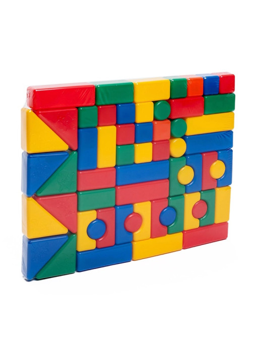 Кубики детские, пластиковые, цветные, 60 штук, 4×4 см