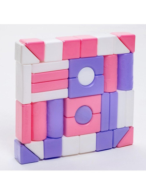 Кубики детские, пластиковые, цветные, 36 штук, 6×6 см, цвет розовый
