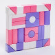 Кубики детские, пластиковые, цветные, 36 штук, 6×6 см, цвет розовый