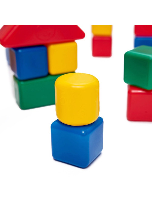 Кубики детские, пластиковые, цветные, 60 штук, 4×4 см