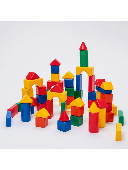 Кубики детские, пластиковые, цветные, 60 штук, 6×6 см