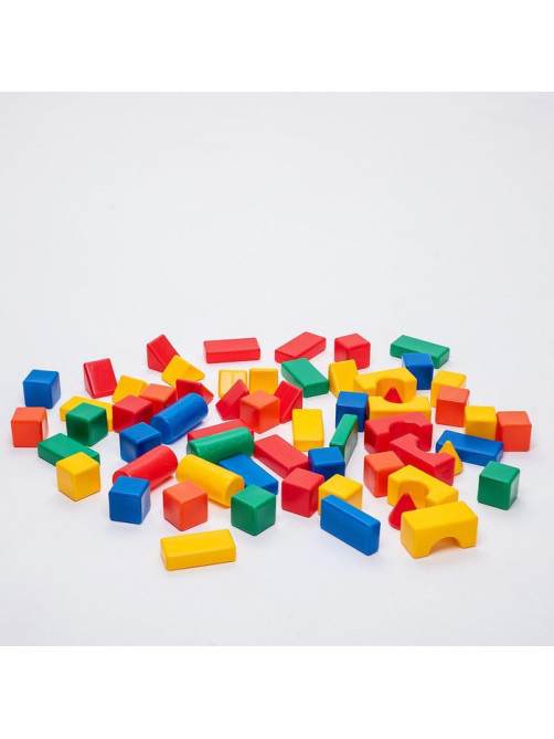 Кубики детские, пластиковые, цветные, 60 штук, 6×6 см