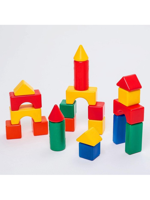 Кубики детские, пластиковые, цветные, 21 штука, 6×6 см