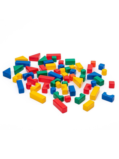 Кубики детские, пластиковые, цветные, 60 штук, 4×4 см