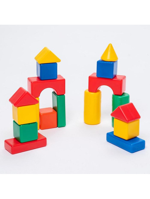 Кубики детские, пластиковые, цветные, 18 штук, 6×6 см