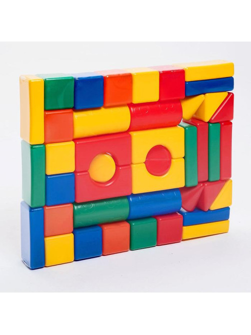 Кубики детские, пластиковые, цветные, 41 штука, 6×6 см