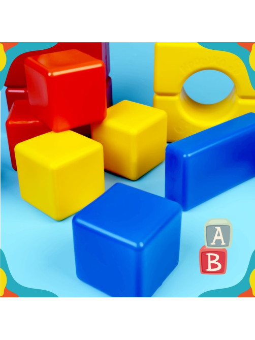 Кубики детские, пластиковые, цветные, 21 штука, 6×6 см