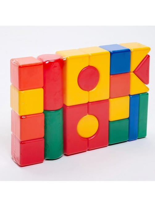 Кубики детские, пластиковые, цветные, 21 штука, 6×6 см