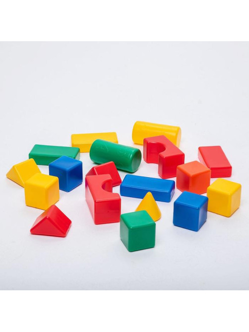 Кубики детские, пластиковые, цветные, 18 штук, 6×6 см